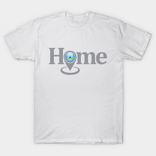 St Lucia My Home with Google Maps Locate Icon T-Shirt by IslandConcepts